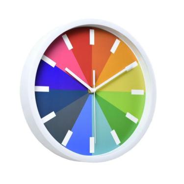 Imagem de Relógio de parede colorido, moderno, quartzo silencioso, plástico de 2