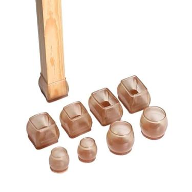 Imagem de Kit 4, 8,16 Protetor de Silicone e Feltro Para Pé de Cadeira e Mesas(16,Quadrado-GRANDE-40MM)