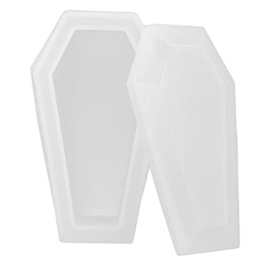 Imagem de RiToEasysports Molde de Silicone Flexível Antiaderente Caixão Zumbi Caixa de Armazenamento de Espelho Escuro Molde Epóxi para Decorações Artesanais de Resina Artesanal DIY para Fazer 2 Unidades / Conjunto