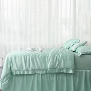 Imagem de SXYMTSW Conjunto de capa de edredom de seda pura amoreira 4 peças, conjunto de cama respirável super macio adulto, para cabelo e pele (2 fronhas, 1 capa de edredom, 1 lençol de cima, sem edredom