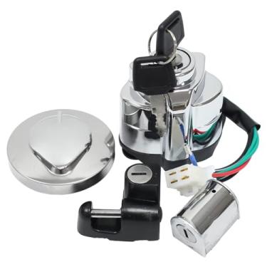 Imagem de Edinstry Conjunto de chaves de trava de direção de capacete de interruptor de ignição de substituição para Honda Shadow VT600 VLX VT 600 750 1991-2013