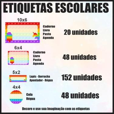 Imagem de Etiqueta Adesiva Escolar em Vinil Tema Personagem Diversos - Dekal Dec