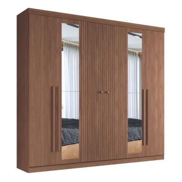 Imagem de Guarda Roupa Casal Com Espelho 6 Portas Sintra Jatobá