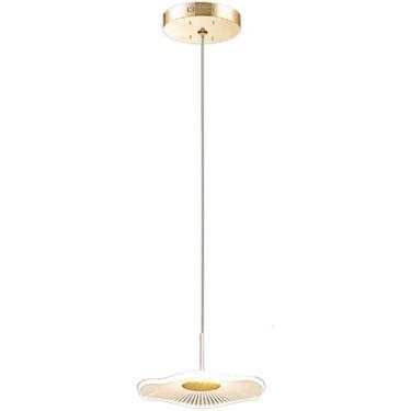 Imagem de Forma De Folha De Lótus Dourada 1-luz Pingente De Luz Moderna Led Lustre De Jantar Lustres De Foyer Para Teto Alto Iluminação De Escada De Entrada Nórdica Sala De Estar Cozinha I, Gold, 1 LIGHT