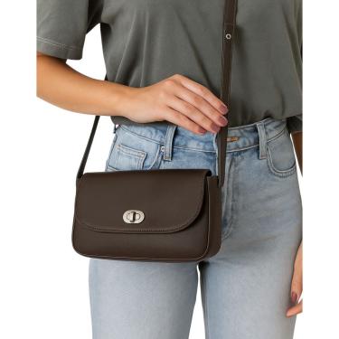 Imagem de Bolsa Feminina Shoulder Small De Couro Zup Cor Café Tamanho Unico