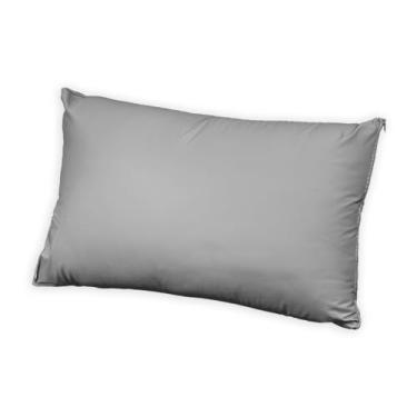 Imagem de Capa Protetora de Travesseiro Impermeável, PVC Acetinado,com Zíper, Anti-ácaros, Antifúngica (Cinza)