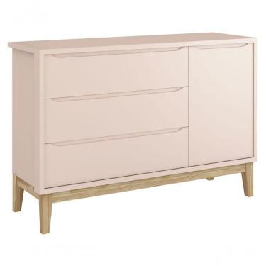 Imagem de Cômoda Sapateira Classic New Rosa Fosco Com Natural - Reller