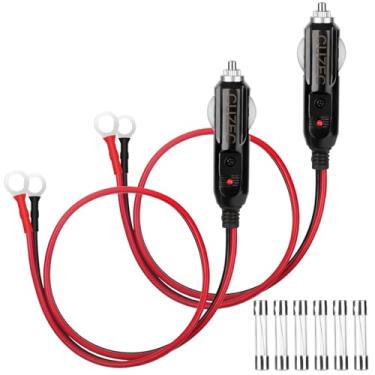 Imagem de CUZEC (Pacote Com 2 Adaptadores De Isqueiro Macho 15A Para Serviço Pesado, Cabo Alimentação 1,6 Pés / 0,5 M, 16 Awg Inversor Carro, Bomba Ar, Copo Elétrico E Faça Você Mesmo)