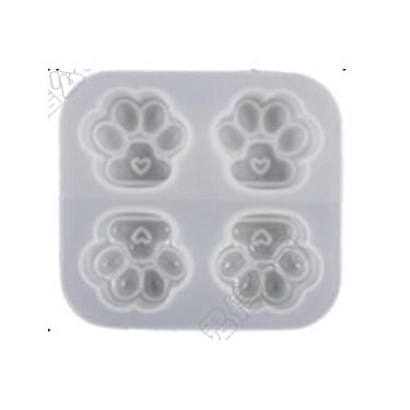 Imagem de Molde 3D de silicone de pata de gato, 2 peças, molde de fondant de pata de gato para decoração de bolos, enfeite de cupcake, pasta de goma de chocolate, argila de polímero, 50 x 54 x 10 mm