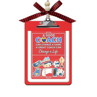 Imagem de Ornamento de agitação de apreciação do treinador de handebol - Prancheta esportiva presente de madeira e acrílico de 3 camadas - Um bom treinador pode mudar um enfeite de jogo - Presente de