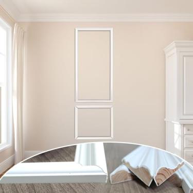 Imagem de 1 kit de painéis de lambris de madeira maciça - molde de parede de acento de instalação rápida, painel de parede de lambris pré-fabricado pronto para montar para decoração de casa (198 cm x 61 cm)