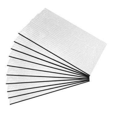 Imagem de KUQUTIDY 10 peças 197 mil 4,84 m² Material morto de som para carros, tapete de isolamento de som de carro para capô de porta de garagem porta-malas de teto do motor, folha de alumínio + painéis