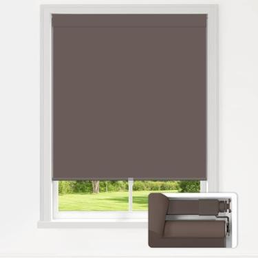 Imagem de LazBlinds Persianas sem perfuração para janelas internas, persianas blackout blackout, persianas blackout sem fio, tecido com isolamento térmico, proteção UV para casa e escritório, 53 cm L x 182 cm A