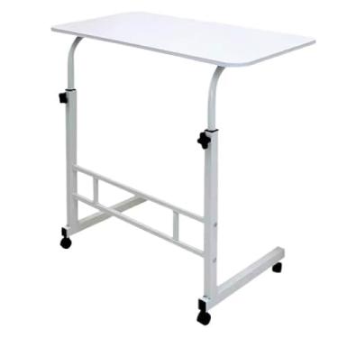Imagem de Mesa Notebook com Rodinhas Altura Ajustável ideal para Home Office prática multifuncional, perfeita para computador e escritaninha(BRANCO)