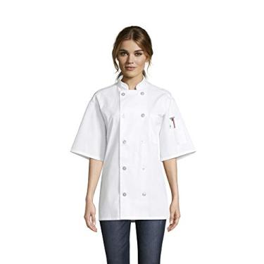 Imagem de Uncommon Threads Camisa feminina South Beach Chef Coat curta, branca, grande EUA, Branco, G