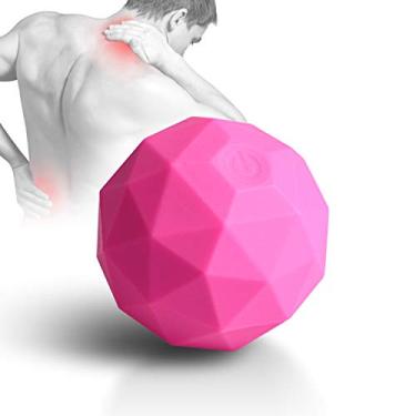 Imagem de MEXITOP Bola de massagem vibratória elétrica, 2 velocidades, ioga, pilates, fisioterapia, rolo de massagem para combater músculos doloridos, bola lavável de massagem com vibração de íons negativos