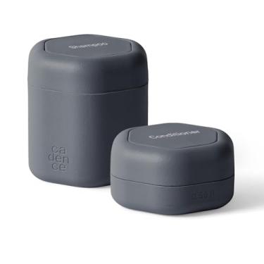 Imagem de Cadence Recipientes de viagem – Conjunto de 2 peças para cuidados com o cabelo – Cápsulas magnéticas de viagem – para xampu, condicionador, produto para penteados – 1 cápsula pequena e 1 média