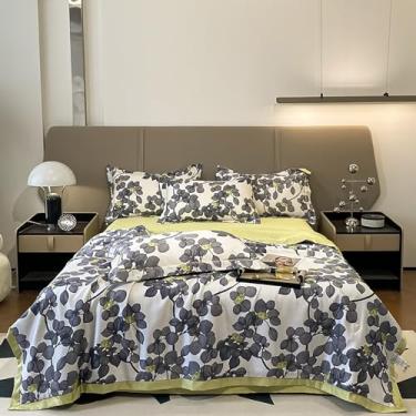 Imagem de Cobertor de luxo de verão, mantas de cama de verão, edredom leve, edredom de algodão, colcha de verão, colcha fina gelada, estampa floral, para todas as estações, 020,200 × 230 cm