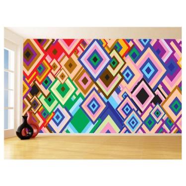 Imagem de Papel De Parede 3D Geométrico Formas Linhas Cor 3,5M Gmt134 - Você Dec