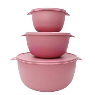 Imagem de Kit Potes Herméticos de Plástico com Tampa – Empilháveis e Resistentes para Alimentos(KIT 3 - ROSA)