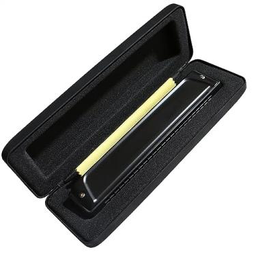 Imagem de Gaita Tremolo preta 24 furos ABS pente cobre placa capa instrumentos harpa (cor: Bb)