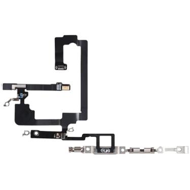 Imagem de Johncase Substituição do botão liga/desliga para reparo do botão liga/desliga, conjunto de cabo flexível e suporte de metal pré-instalado para iPhone 15 Plus
