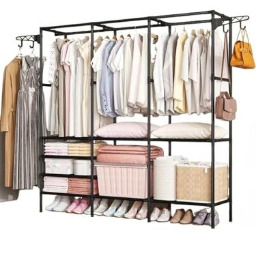 Imagem de Arara Tripla Cabideiro de Chão Sapateira Rack Organizador Aço