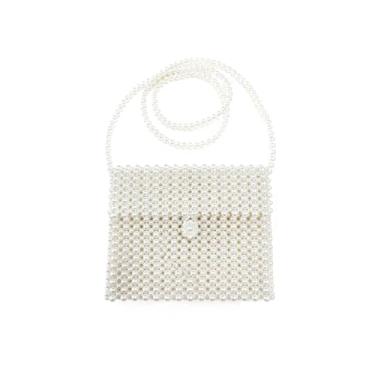 Imagem de SHESRA Bolsa de corrente de pérolas luxuosas, bolsas noturnas, bolsas artesanais de pérola artificial para festas, casamentos, noivas, viagens, 01