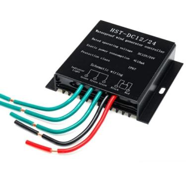 Imagem de HYZHANHONG Controlador de Carga para Turbina Eólica à Prova de Água 2000W Velocidade de Vento Baixa DC 12V/24V 48V para Gerador Eólico e Bateria,Black,24V