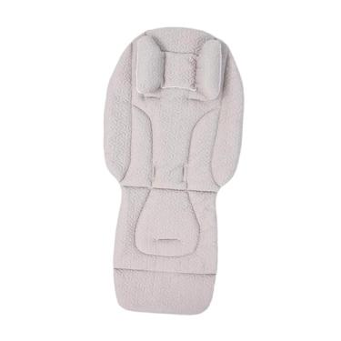 Imagem de menolana Almofada para Carrinho de Bebê, Fácil Instalação, Macia, Antiderrapante, Tapete Insertor para Bebê Recém-Nascido, Cinza E Branco