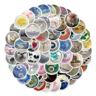 Imagem de Adesivos, contas de vidro, vinil impermeável, anime, 60 unidades/lote