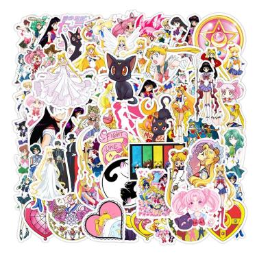 Imagem de Adesivos Sailors Moons, vinil impermeável, anime, 75 unidades