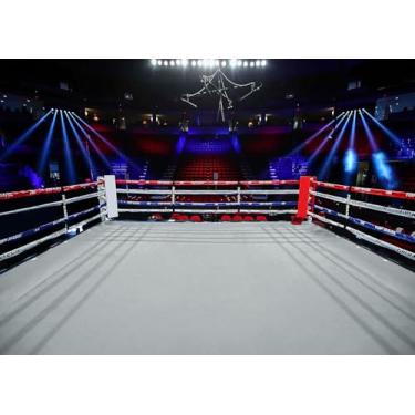 Imagem de Anel de boxe com luzes de palco de 2,8 x 1,5 m, pôster esportivo de luta livre para anéis de boxe, decorações de festa para homens, cenários de retrato, sessão de fotos, adereços de estúdio de fotos