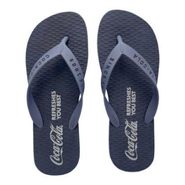 Imagem de Chinelo Coca Cola Masculino Refreshes Marinho Sandália Dedo Estampada CC4707-Masculino