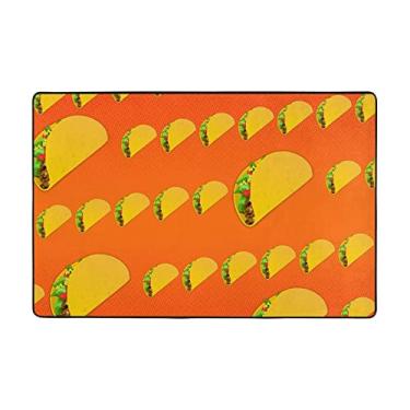 Imagem de Zeraoke Tapetes engraçados com estampa de alimentos para sala de estar de 1,1 x 1,8 m, tapete macio e moderno, tapetes antiderrapantes e felpudos para decoração de casa, tapete lavável para quarto,