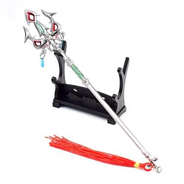 Imagem de Chewmeter Legend of Zelda Link Weapon Sword Dagger Knife Spear Sheild Action Figure Game Collection Desk Room Decoration Backpack Pendant Gift (Zelda Link Lightscale Trident)