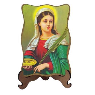 Imagem de Porta Retrato Santa Luzia Madeira Mod 1 - SJO Artigos Religiosos