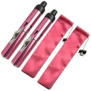 Imagem de Isqueiros de butano, caneta de combustível de butano recarregável, acendedor ajustável, 2 unidades, rosa, roxo (gás não incluído)