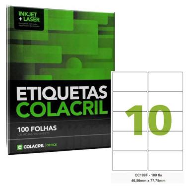 Imagem de Etiqueta Adesiva Carta CC199F 46,56 x 77,79 mm 100 Folhas Co - ColaCri