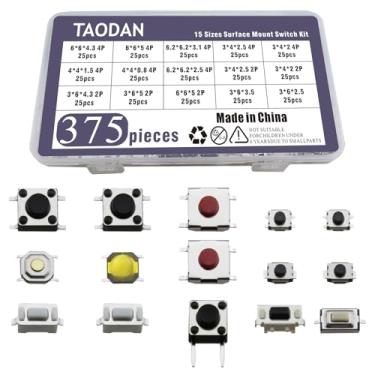 Imagem de TAODAN Kit de interruptor de montagem em superfície de 375 peças, 15 tamanhos, adequado para televisões, equipamentos de áudio, câmeras, máquinas de fax, impressoras de computador