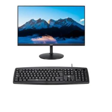 Imagem de Conjunto Teclado e Mouse Com Fio USB, Layout ABNT2, Preto, 104-107 Teclas, Plug and Play, Mouse Óptico Ergonômico, para Computador e Notebook