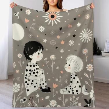 Imagem de Cobertor de desenho animado para meninos e meninas, adolescentes, flanela macia, aconchegante, quente, felpudo para decoração, cama, sofá, acampamento, carro e viagem (76 x 101 cm)