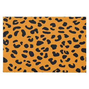 Imagem de CEBUGI Tapete de área 60 x 90 cm, macio, lavável, antiderrapante, com revestimento de borracha, estampa de leopardo, para sala de estar, quarto, decoração de casa