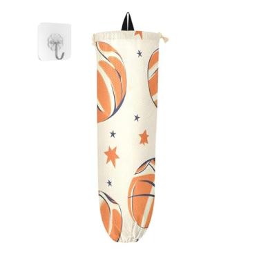 Imagem de xigua Suporte de parede para bolas de basquete com cordão, pacote com 2, organizador de sacolas de compras reutilizáveis para bolsas, meias, roupas íntimas e gravatas