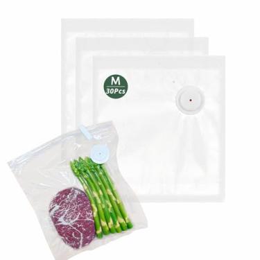 Imagem de Sacos seladores a vácuo para alimentos, 30 peças (28 x 25 cm), sacos Sous Vide sem BPA, reutilizáveis para aquecimento de micro-ondas, cozimento e armazenamento no freezer, compatíveis com a maioria