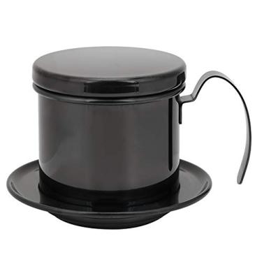 Imagem de QANYEGN Gotejador de café, filtro de café, filtro de café de aço inoxidável para uso em casa, cozinha, escritório, restaurante, café (Preto brilhante)