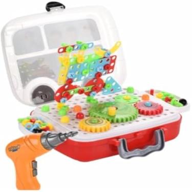 Imagem de Kit de ferramentas infantil para construir e consertar, duravel e colorido, pequeno, azil.