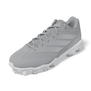 Imagem de adidas Tênis de beisebol masculino Adizero Impact 2.0 moldado, Cinza claro/prata metálico/branco, 40
