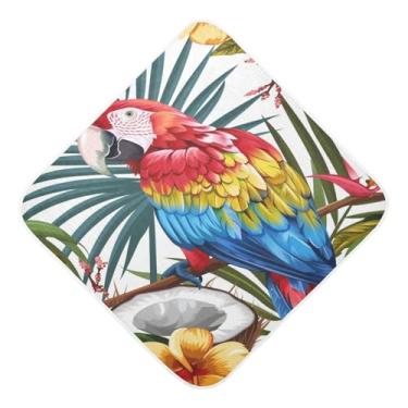 Imagem de Toalhas de bebê com capuz ultra macias absorventes toalhas de banho coloridas papagaio musselina algodão toalhas de banho para recém-nascidos bebês bebês 89 x 89 centímetros