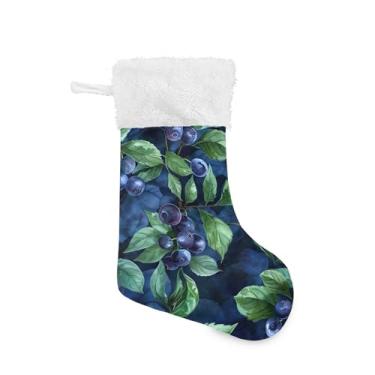 Imagem de xigua Meia de Natal de mirtilo personalizada grande doce presente de pendurar meias de Natal decoração para decoração de festa de férias em família decoração lareira